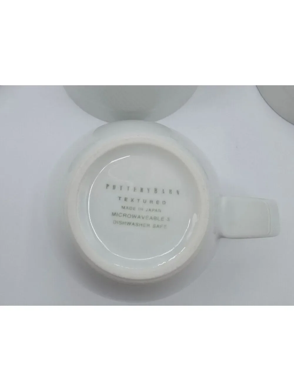 Vintage Pottery Barn Textured White Coffee Tea Cups Set of 7 Made In Japan 2001